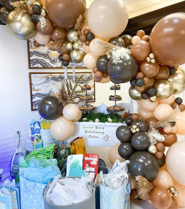 102PCS Brown Coffee Arch Balloon Set Party Supplies Garland Baby Shower Birthday
