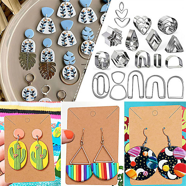 126PCS Polymer Clay Cutters Set for Earring Making For DIY Craft Fashion Gift AU