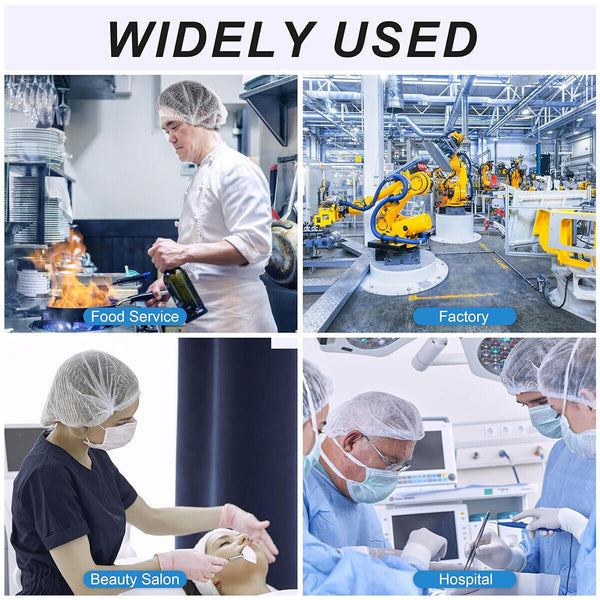 1000Pcs Hair Net White Disposable Elastic Hair Cap for Beauty Salon Spa Food