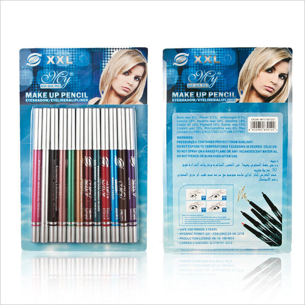 2Sets 24PCS Eyeliner Pencil 12 Color Cosmetic Makeup Pen Set Eye Shadow Glitter