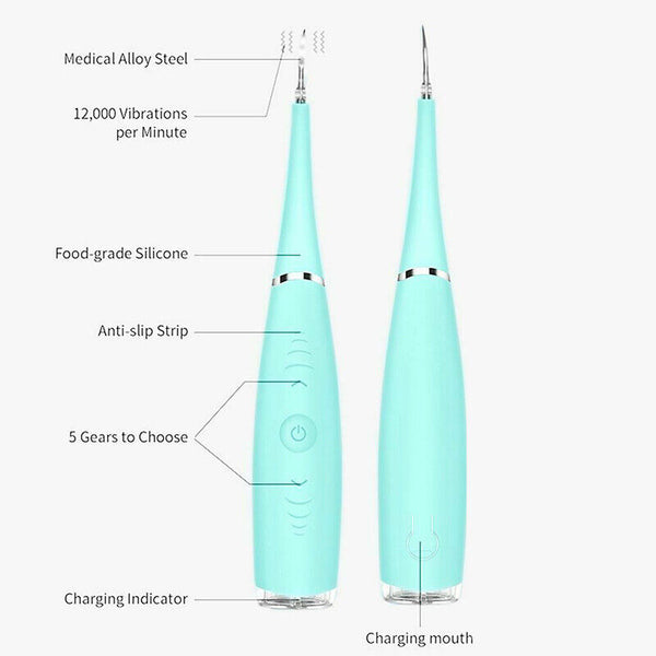 Tooth Stains Tool Dental Scaler Tartar Calculus Plaque Remover Electric Sonic AU