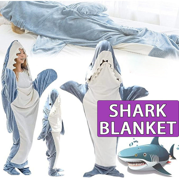 Shark Blanket Super Soft Cozy Flannel Hoodie Shark Sleeping Bag S-XXL