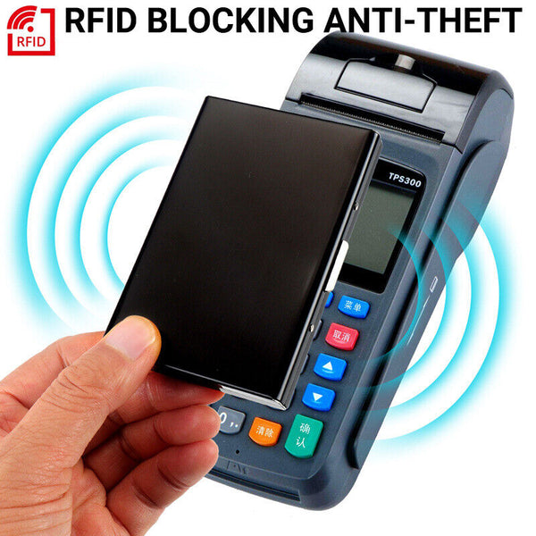 RFID Blocking Stainless Slim Wallet ID Credit Card Holder Case Protector Purse