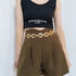 2X Women Metal Chain Retro Belt High Waist Hip Charms Waistband Body Chain adorn