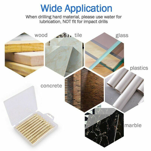 100pcs 6mm Titanium Ceramic Tile Glass Drill Bit Tungsten Carbide Spear Head AU