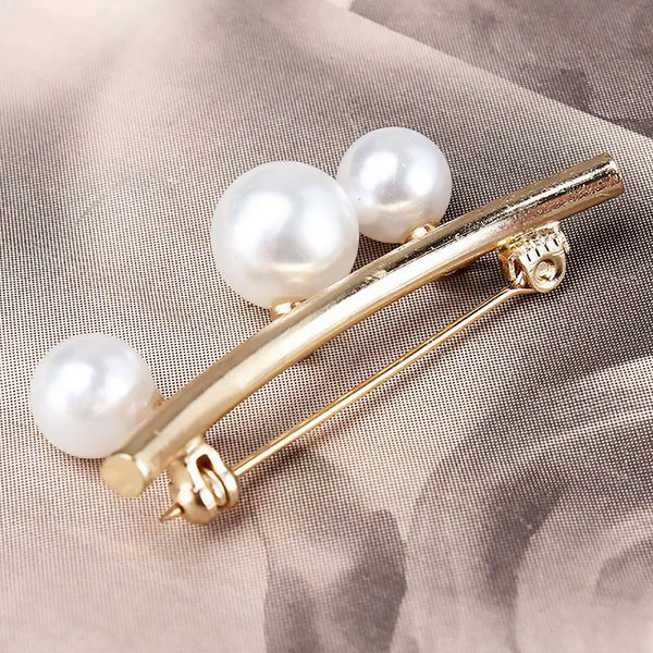 1X Three Pearl Design Dress Cardigan Blouse Shawl Clip Brooch Pin Metal Alloy AU