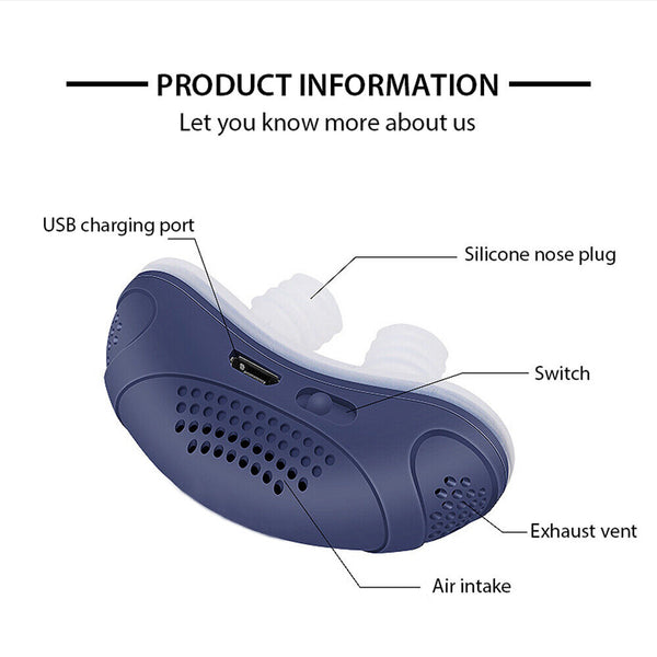 Rechargeable Stopper Micro Electric Anti Snoring Device Stop Snore Apnea Sleep