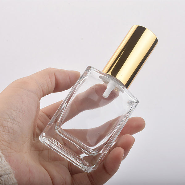 100ml Refillable Perfume Atomizer Empty Flat Glass Spray Bottle Containers Clear