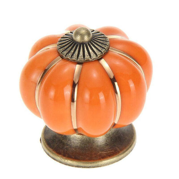 Vintage Ceramic Doorknobs Pumpkin Cupboard Kitchen Cabinet Drawer Pull Handle AU