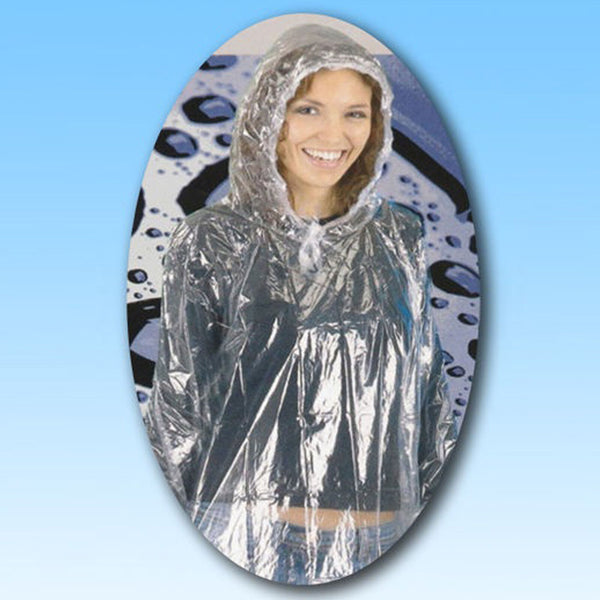 2pcs Clear Rain Coat Adult Rain Poncho Disposable Emergency Raincoat Plastic AU