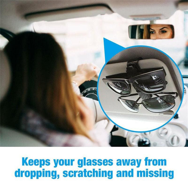 4pcs Car Glasses Holder Clip Case Sunglasses Eyeglasses Ticket Card Clip Holder