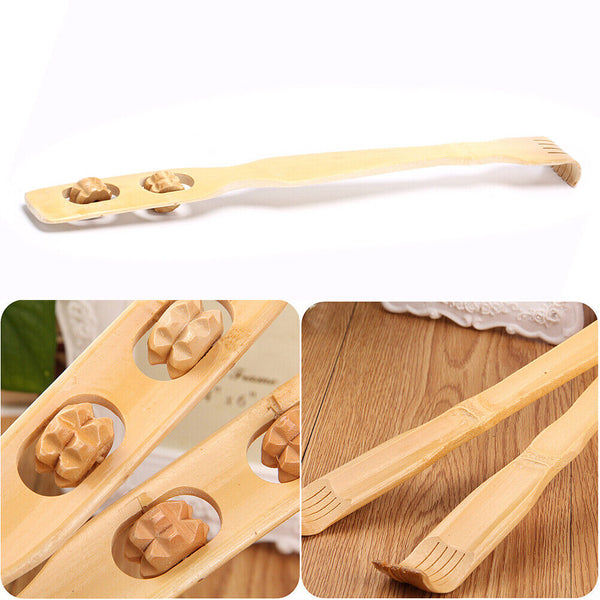 5PCS Long Reach Wooden Bamboo Scratch Back Scratcher Body Massage Itchy Relieve