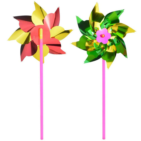 50pcs Plastic Windmill Pinwheel Wind Spinner Kids Toy Lawn Garden Party Decor AU