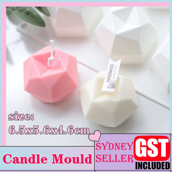 2PCS Eight-sided Diamond Candle Mould DIY Aromatherapy Soap Candle Mold 3D Craft