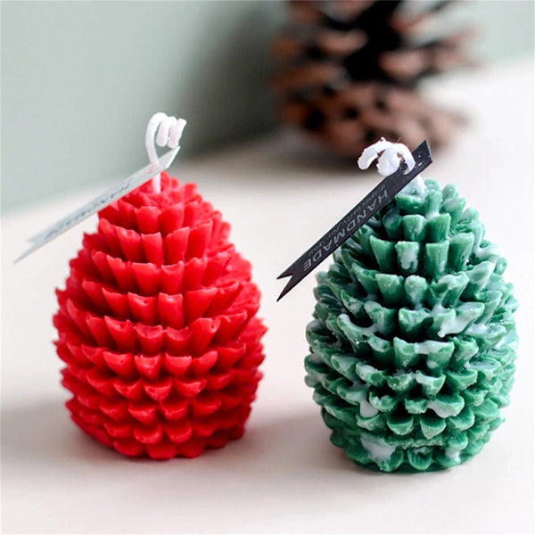 3D Christmas Pine Cone Silicone Candle Molds Beeswax Candle Making Moulds DIY AU