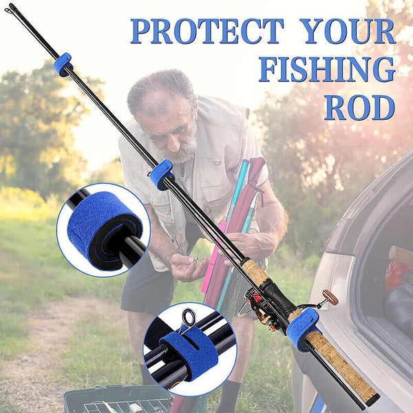 10PCS Fishing Rod Tie Strap Tackle Wrap Band Pole Holder Fastener Fishing Tools