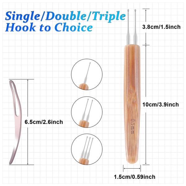 6PCS Dreadlock Crochet Needle for Dreadlocks Durable Dreadlock Crochet Hook Hair
