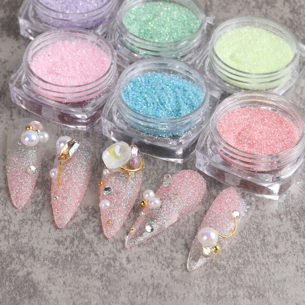 24PCS 12 Colors Nail Art Candy Glitter Powder Set Sugar Matte Effect Dipping DIY