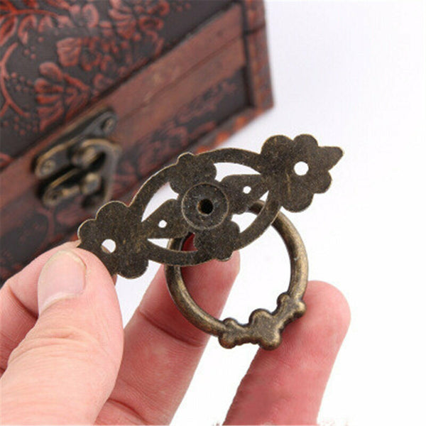5PCS Vintage Handles Cabinet Drawer Cupboard Door Iron Knob Antique Brass Pull - Lets Party