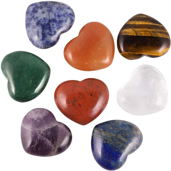 Heart Shape Crystal Gemstones Pendant Natural Quartz Chakra Healing Stone