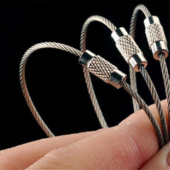 Wire Keychain – Stainless Steel Cable Key Ring Loops 50pk