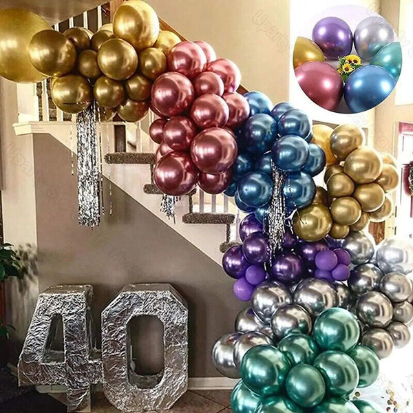 12inch/30cm Metallic Birthday Balloons Chrome Metal Balloons Party Wedding Decor