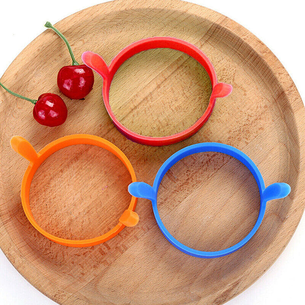 6pcs Silicone Egg Rings Non Stick Kitchen Baking Tools Pancake Handles AU Stock