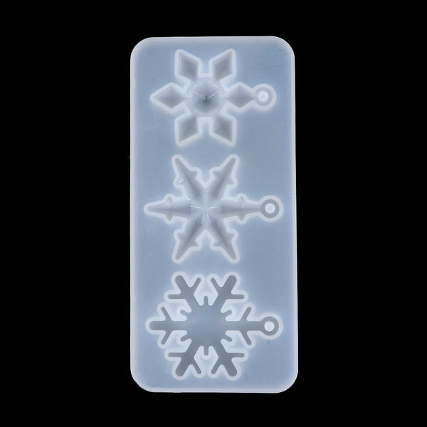 2X Silicone Snowflake Cake Mould Resin Epoxy Jewelry Making Mold DIY Craft Tool