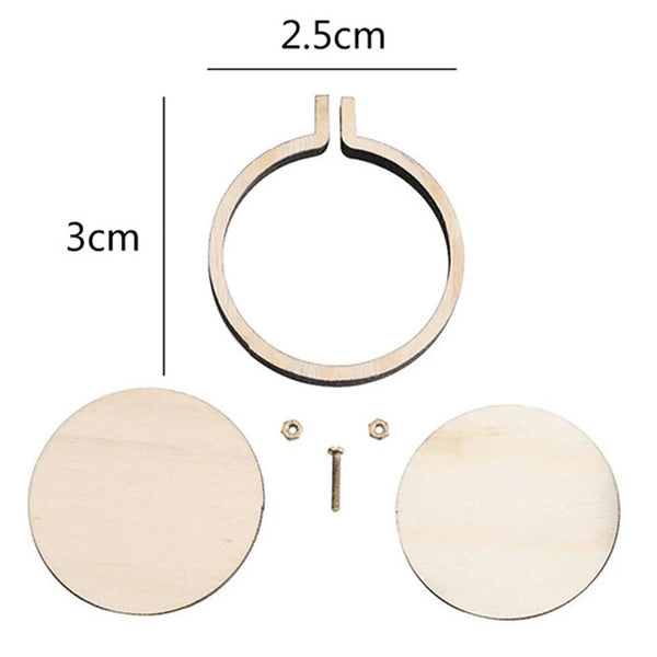 10 Packs Mini Embroidery Hoop Ring Wooden Cross Stitch Frame Kit For Hand Craft