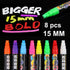 8Colours 15mm Liquid Chalk Marker Pens LED Writing Board Glass Art Pen Window AU