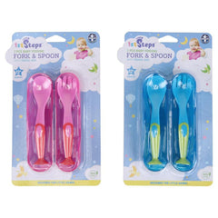 Set Baby Spoon&Fork Toddler Utensils Self Feeding Training Cutlery Case BPA FREE