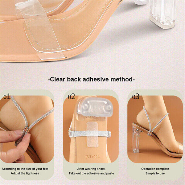 Elastic High Heels Shoe Strap Rhinestone Elastic High Heel Anti Loose Straps AU