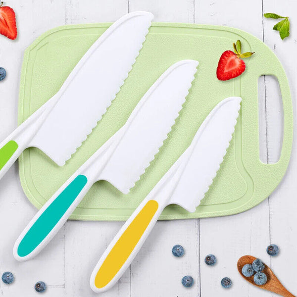 Kids Kitchen Knife Plastic Fruit Knife Safe Knives Bread Lettuce Salad AU