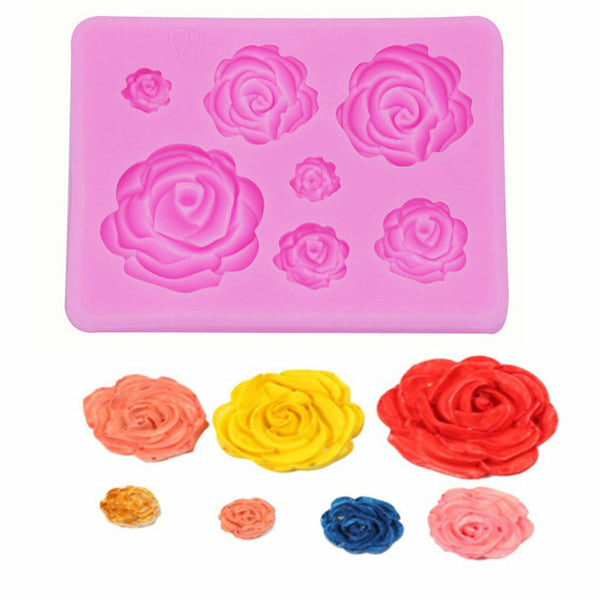 Rose Flower Silicone Mould Clay Soap Fondant Sugarcraft Mold Cake Decorating DIY