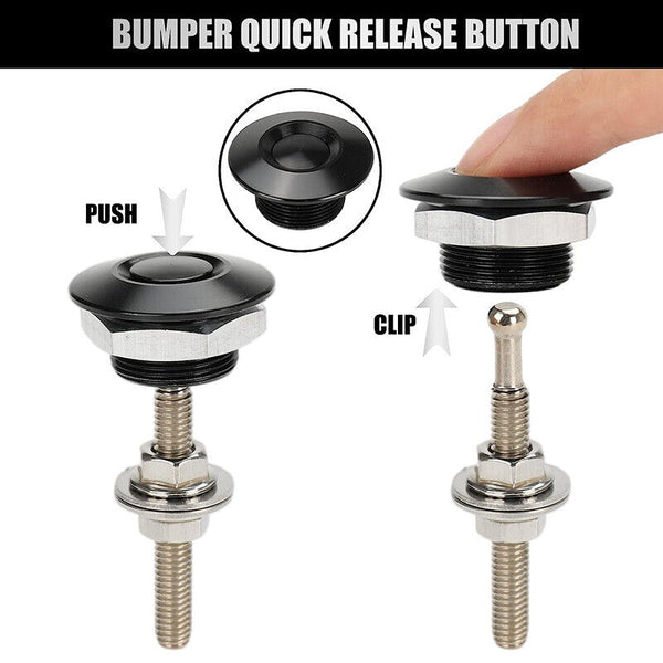 4pcs Black Aluminum Push Button Quick Release Bumper Hood Pin Bonnet Lock Latch