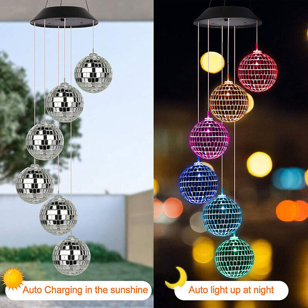 Colour Changing Wind Chimes LED Light Hanging Decor Outdoor Solar Powered Garden