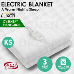 Luxor Fully Fitted Electric Blanket Heated Pad Winter Underlay 5 Size