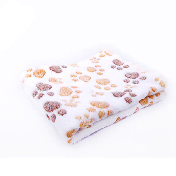 1X Warm Pet Mat Paw Print Cat Dog Puppy Fleece Soft Blanket Bed Cover Cushion AU