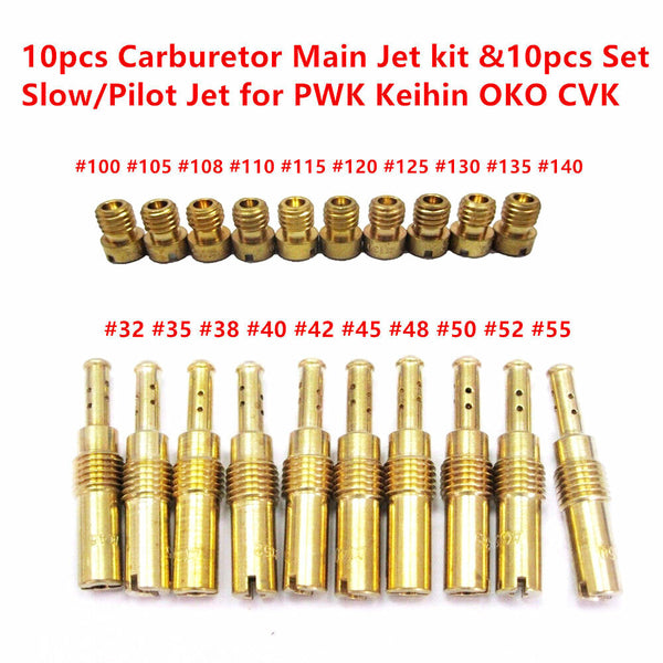 40X Carburetor Main Jet & Slow Pilot Jet Kit Set For PWK Keihin OKO CVK Type AU