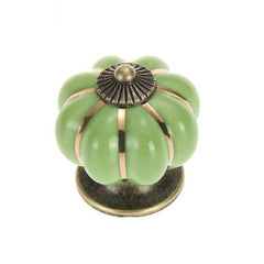 Vintage Ceramic Doorknobs Pumpkin Cupboard Kitchen Cabinet Drawer Pull Handle AU