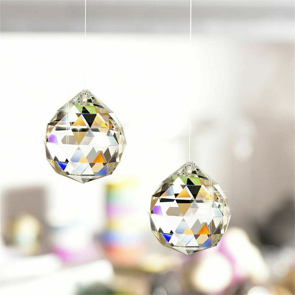 10Pcs Crystal Ball Prism Pendant Glass Chandelier Hanging Pendant Sun Catchers