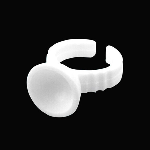 200Pcs Adhesive Glue Ring Pallet Holder Lash Extensions Fan Cups Tattoo Pigment