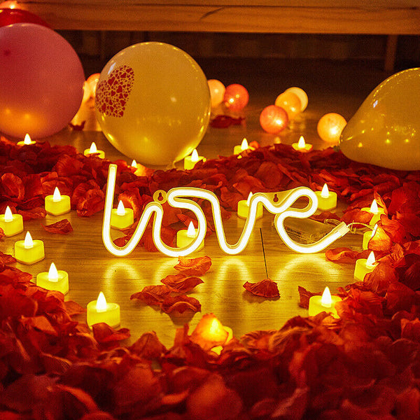 Love LED Neon Sign USB Battery Night Light Wall Bar Club Background Lamp Xmas Au