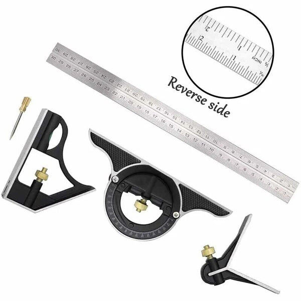 Square Angle Ruler Set Adjustable Combination Right Angle Ruler Measuring 3 In 1