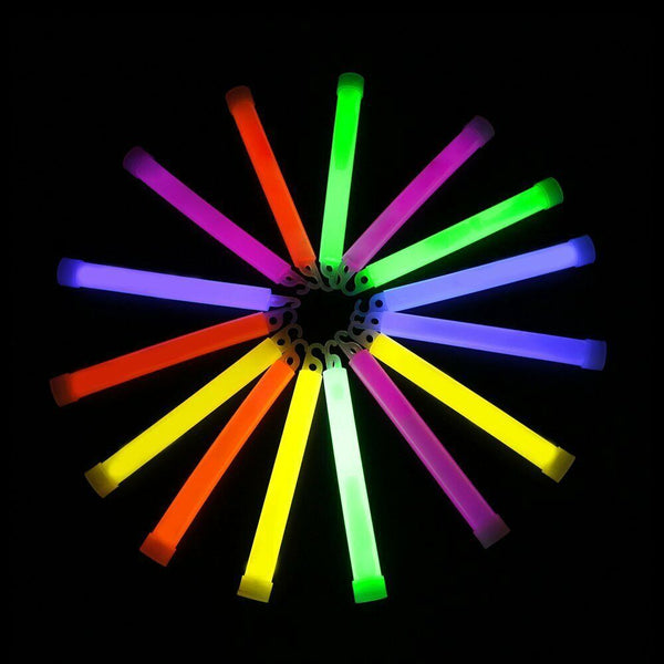 100PCS Glow Sticks 6 Inches Hook Glowsticks Lanyard Poi Party Glow in the dark