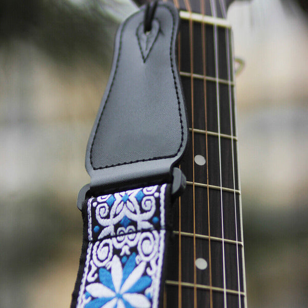 Adjustable Guitar Strap Embroidery Thickening Electric Acoustic Guitar Bass Belt