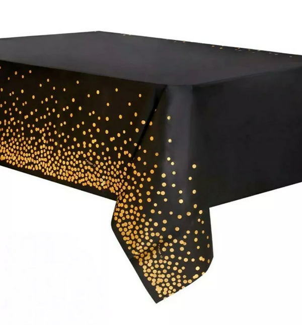 Black Gold Dot Tableware Party Supplies Plates Napkins Disposable Decoration