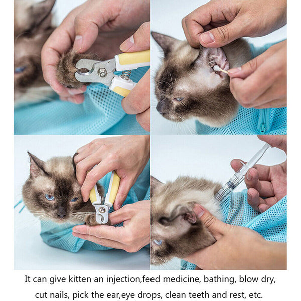 Cat Supplies Washing Bags for Pet Bathing Nail Trimm Mesh Cat Grooming Bath Bag