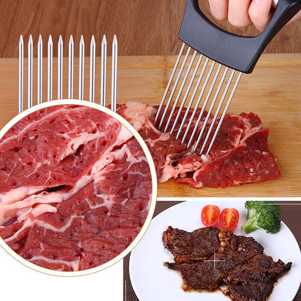 Food Slice Assistant Onion Slicer Cutter Fish Meat Potato Vegetable Holder AU
