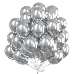 20x Latex Balloons 10inch/25cm Silver Pearl Retro Balloon Party Wedding Birthday
